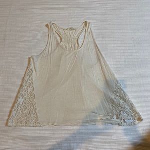 Off white tank top with lace sides